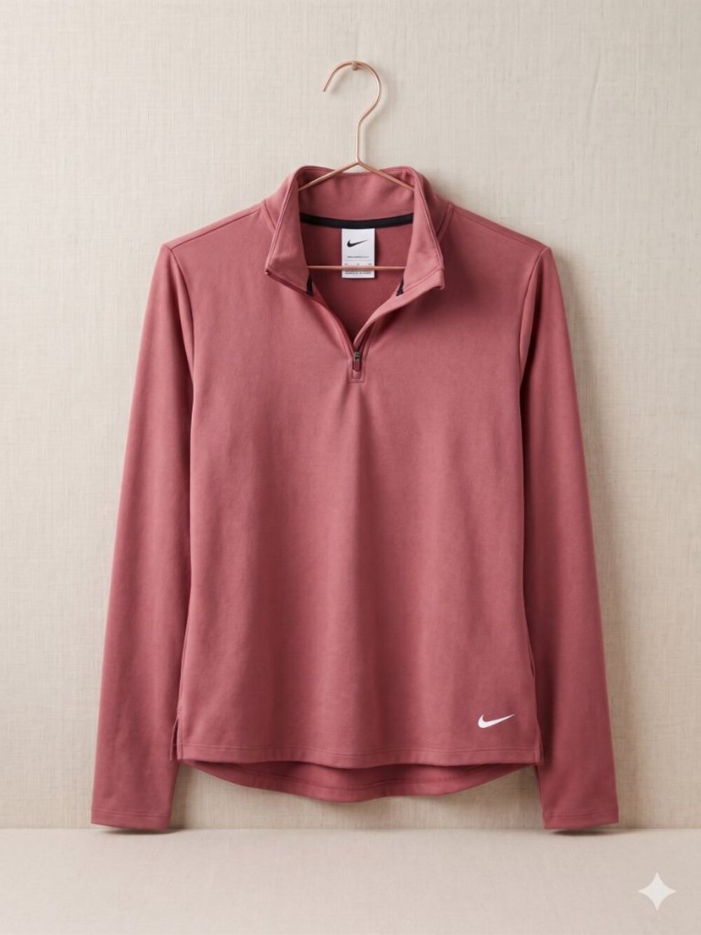 Nike Women's Quarter-Zip Long Sleeve Top - Deep Rose